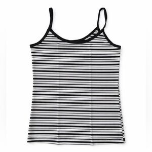 Rue21 Black White Striped Cami Tank Top Cotton Stretch Spaghetti Strap Size M